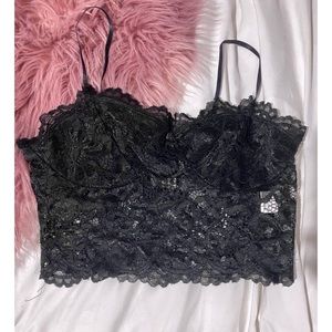 Black Lace Crop Top